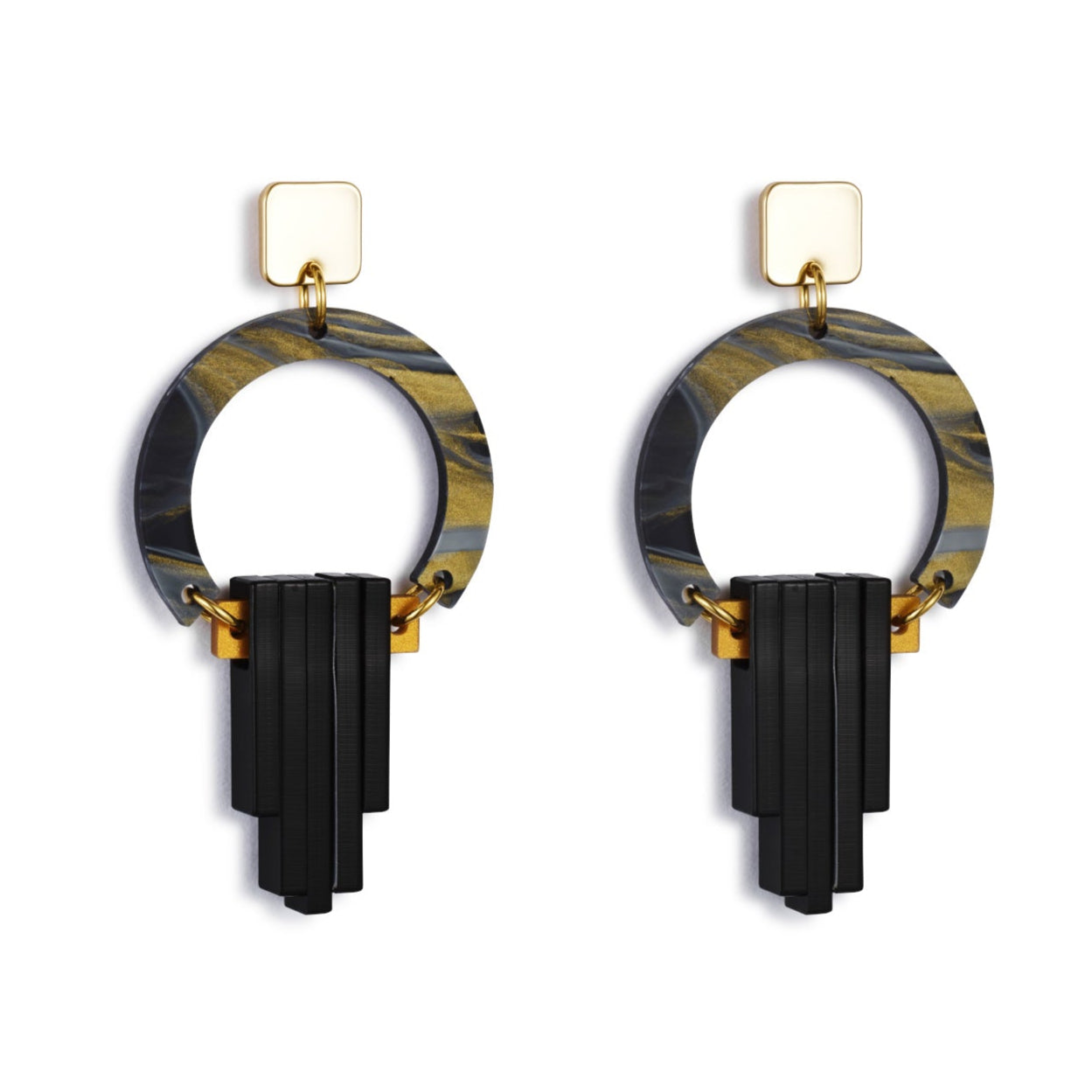 Art Deco Chandeliers - Black Swirl