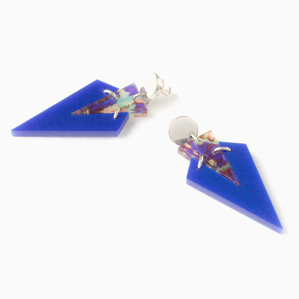 Art Deco Droplets - Royal Blue & Blue Splatter