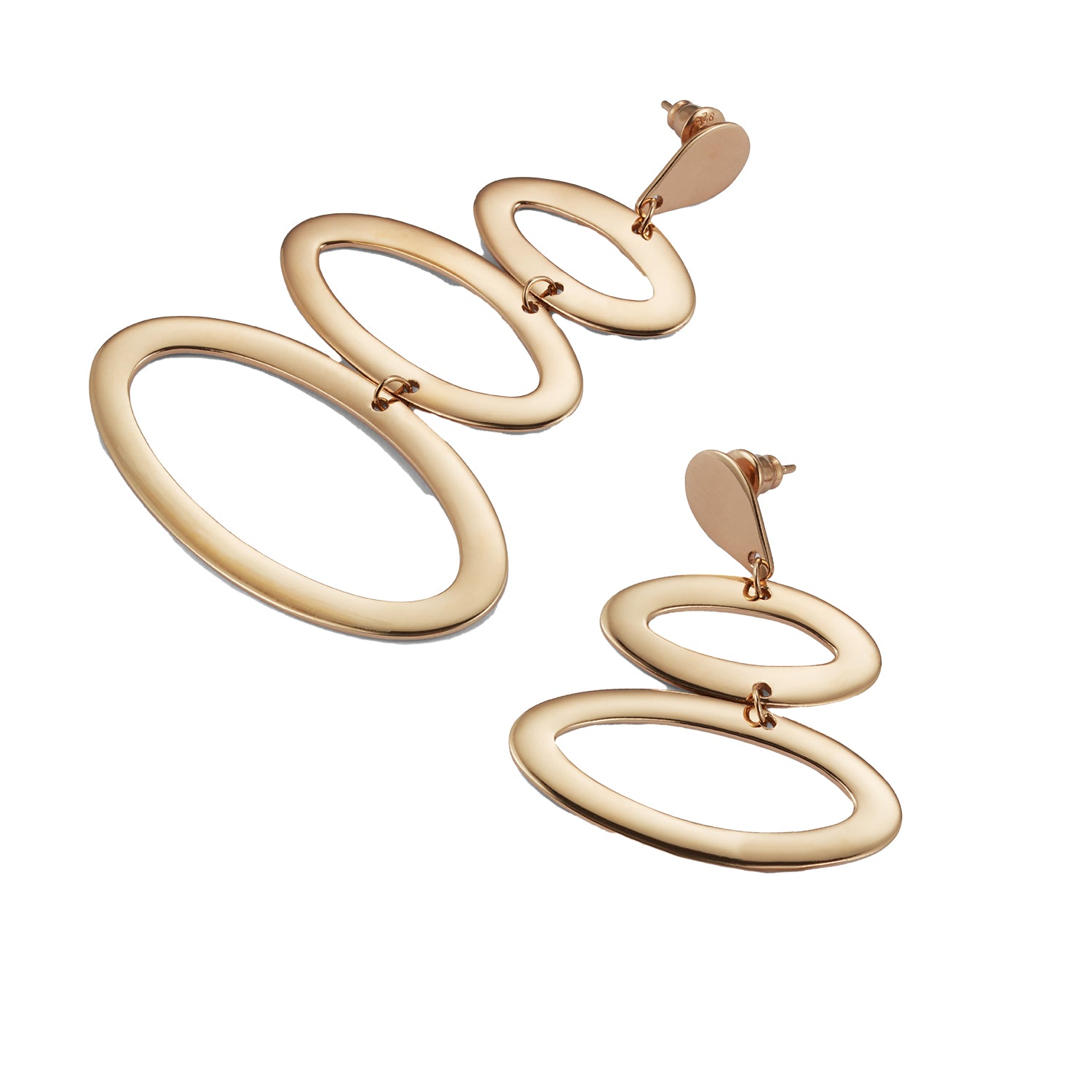 Asymmetric Ellipse Earrings - Gold Vermeil
