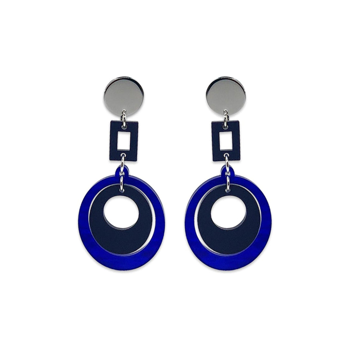 Barbarella Earrings - Royal Blue & Navy Blue