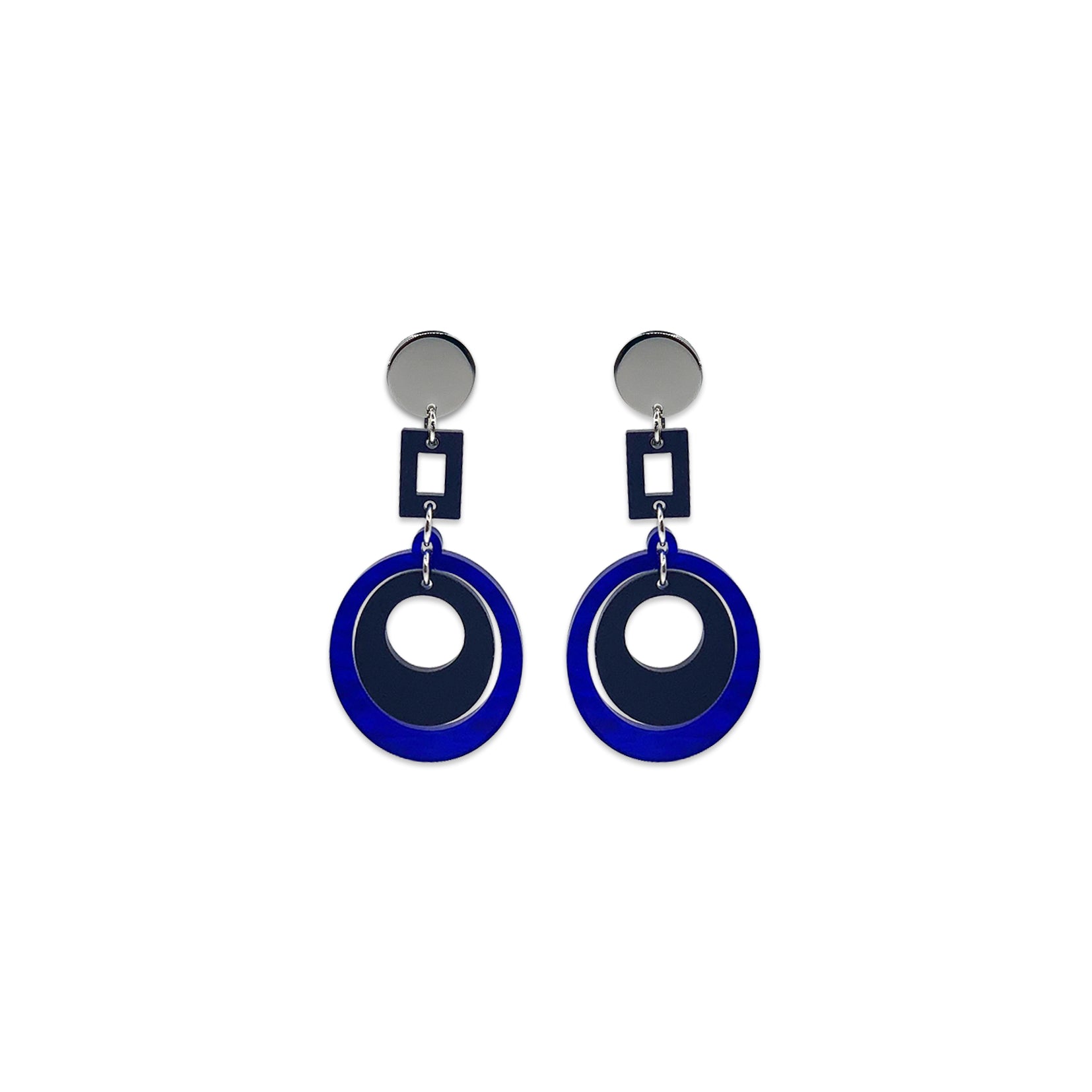 Barbarella Earrings - Royal Blue & Navy Blue