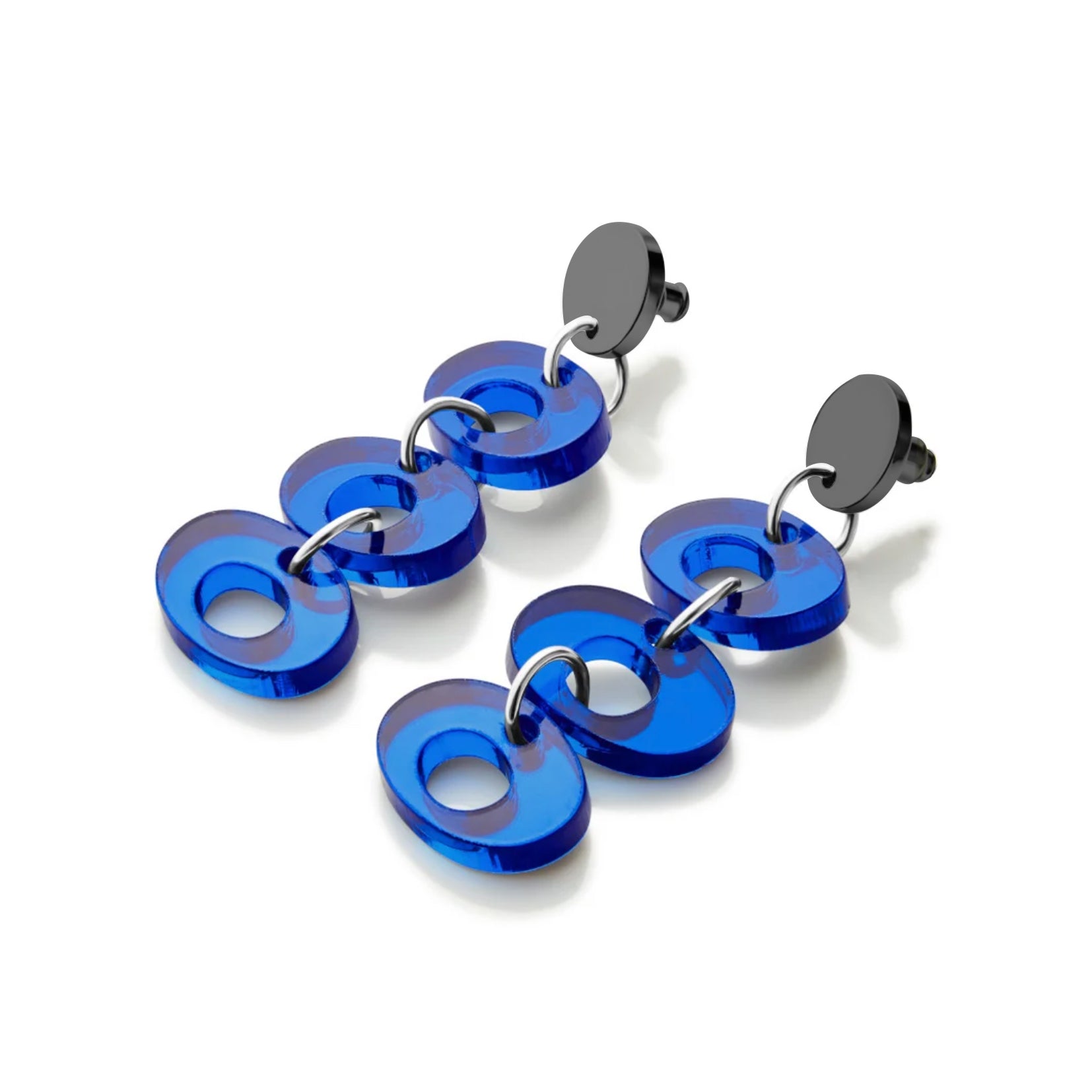 Hepworth Drop Earrings - Blue Mirror