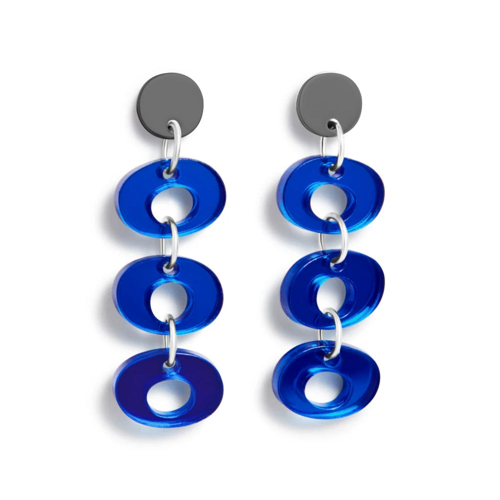 Hepworth Drop Earrings - Blue Mirror