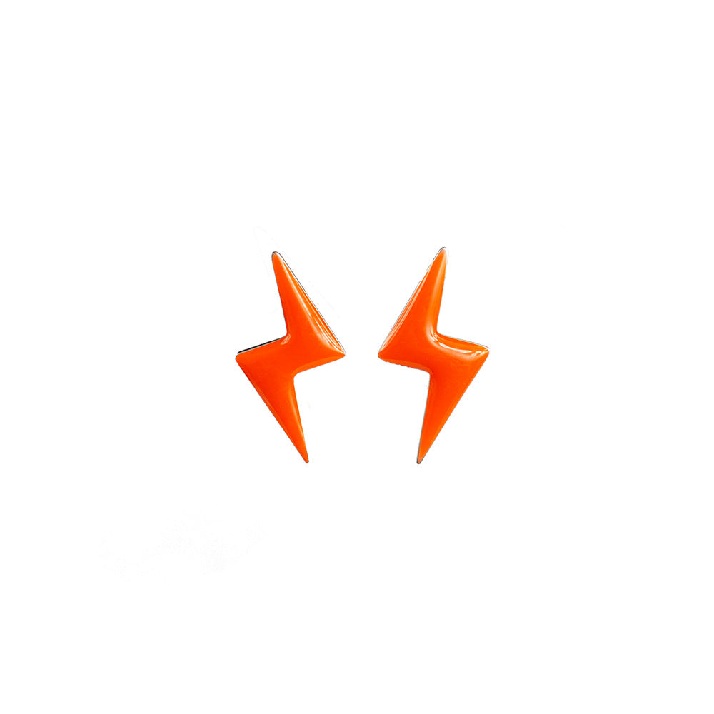 Bolts - Sterling Silver & Orange Enamel