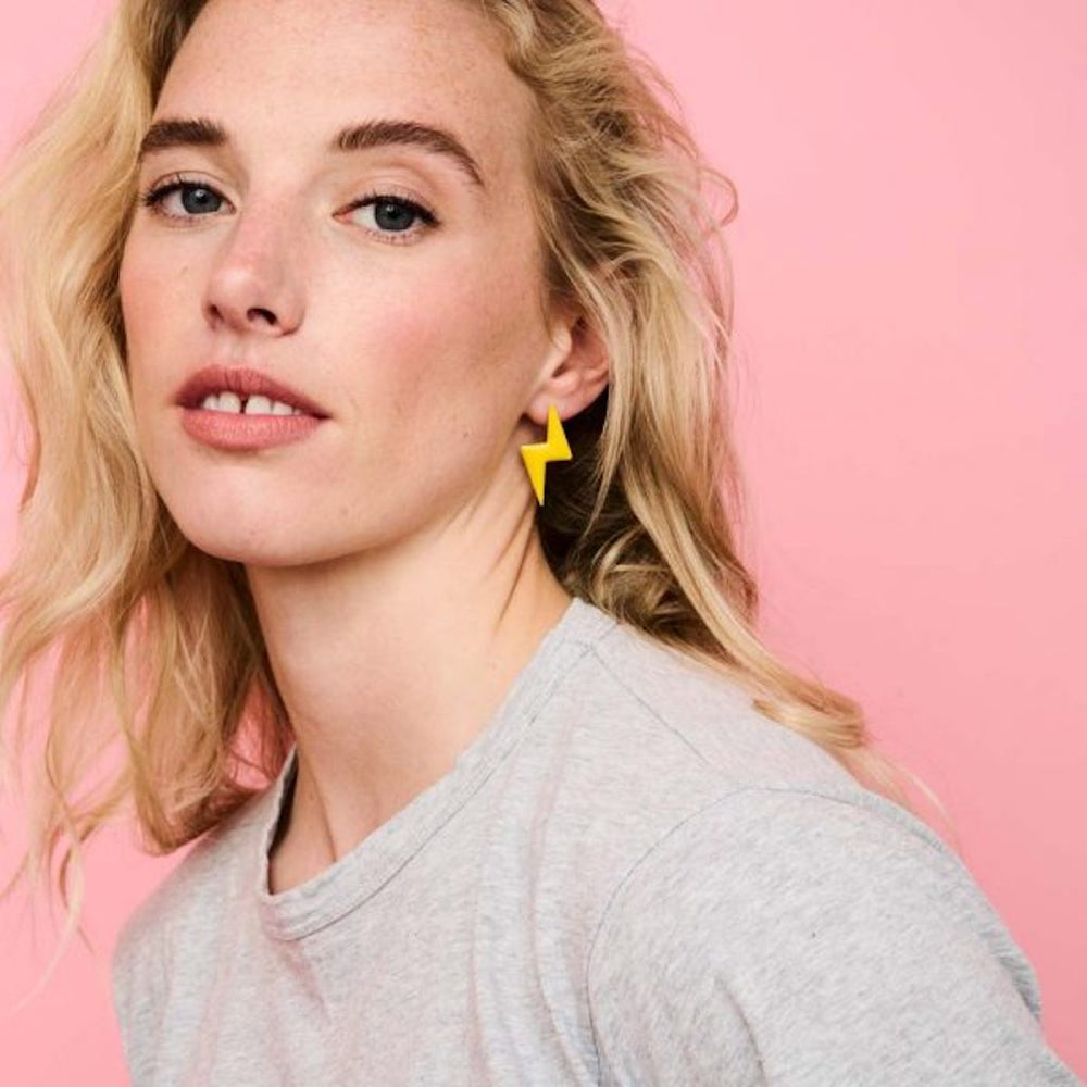 Bolts - Sterling Silver & Yellow Enamel