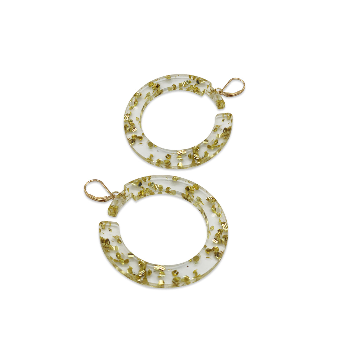 Boogie Hoop Earrings - Gold Fleck