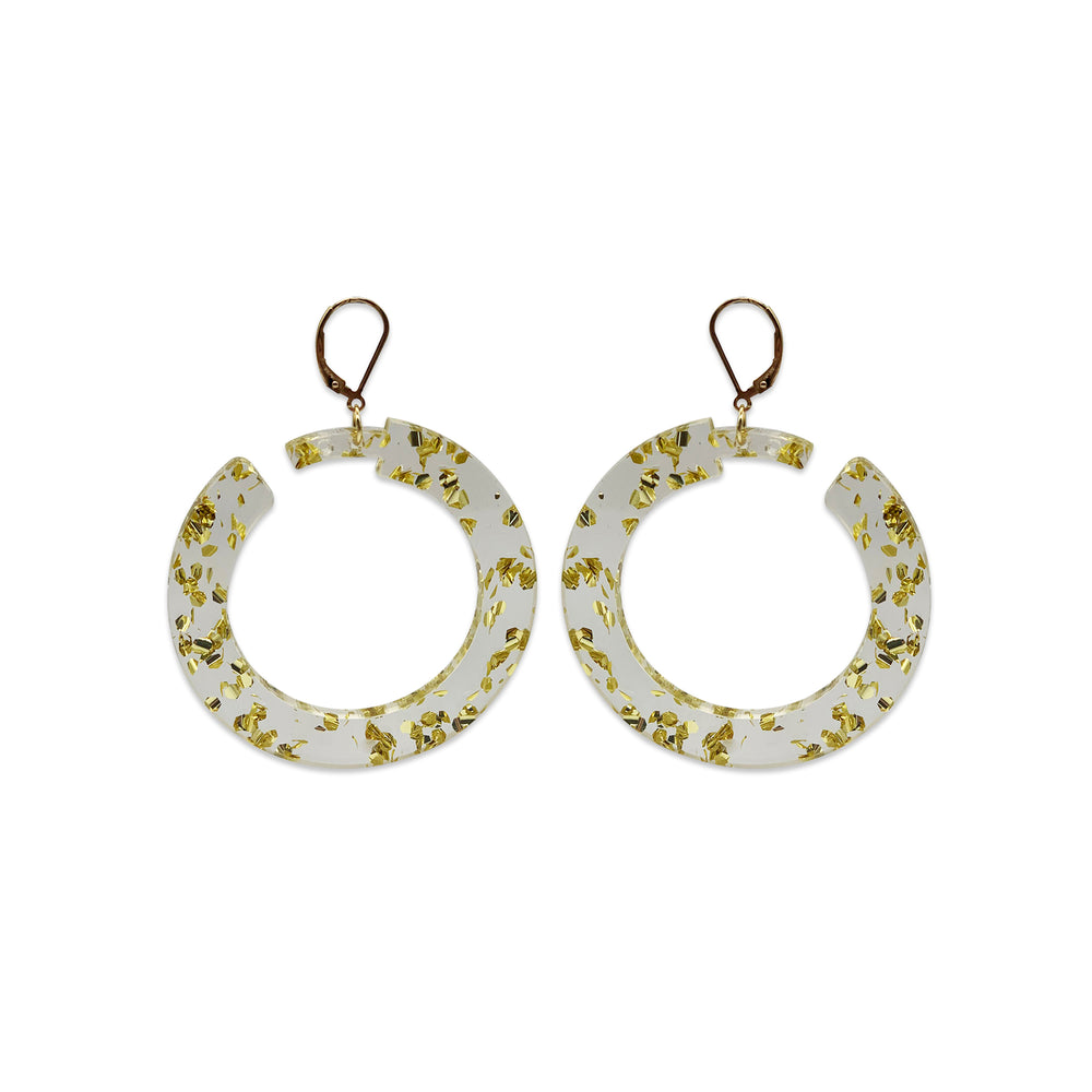 Boogie Hoop Earrings - Gold Fleck