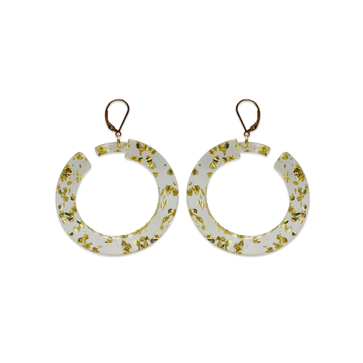 Boogie Hoop Earrings - Gold Fleck