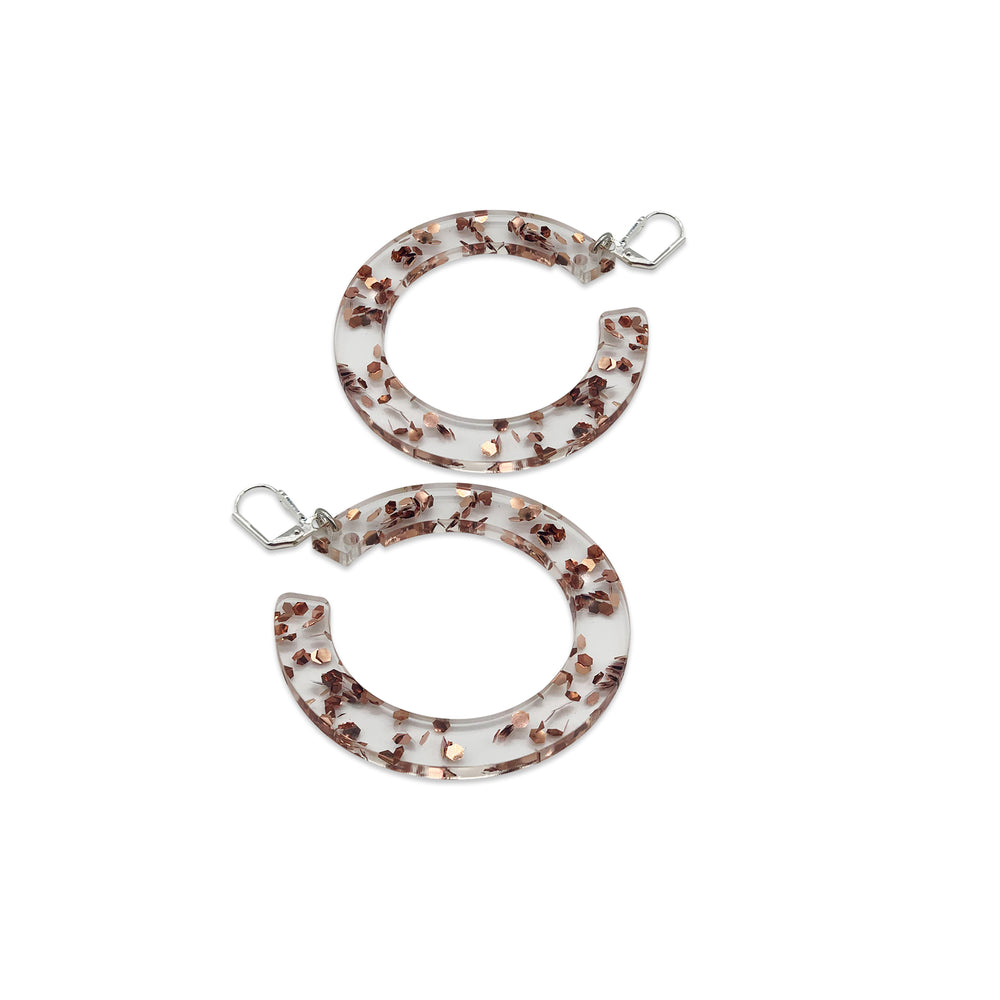 Boogie Hoop Earrings - Rose Gold Fleck
