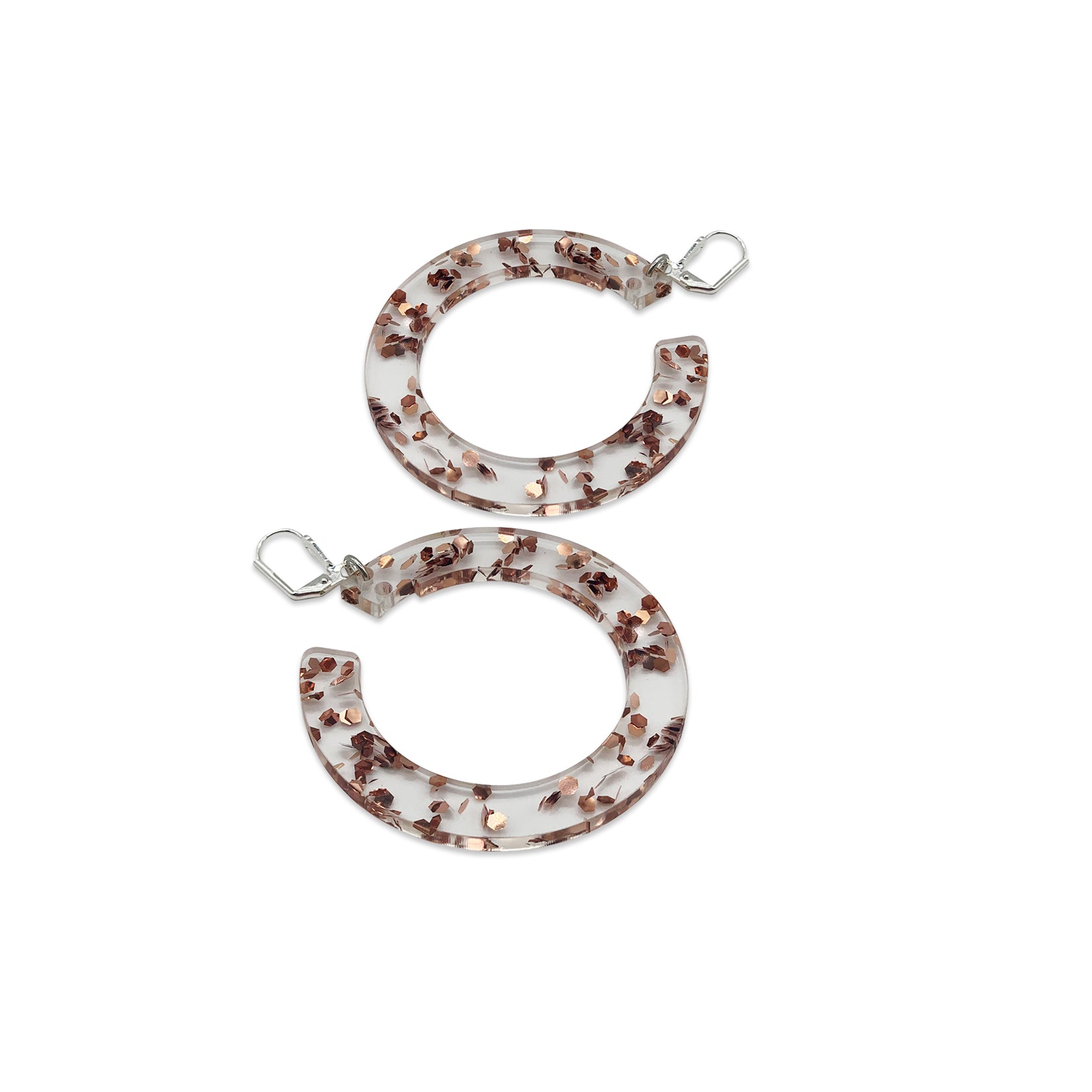 Boogie Hoop Earrings - Rose Gold Fleck