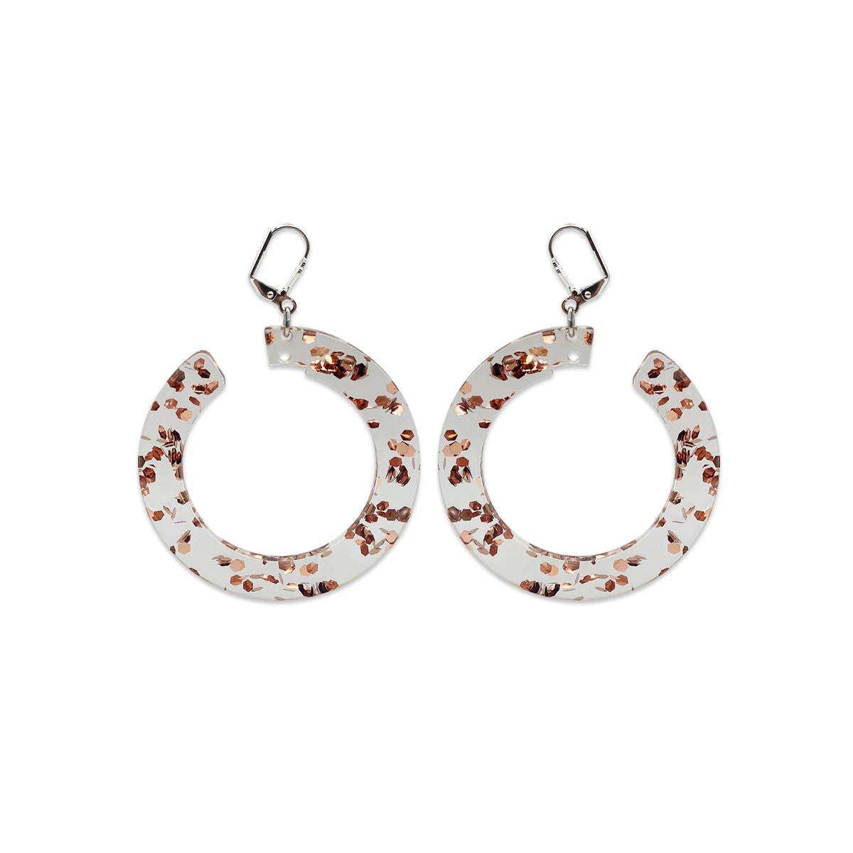 Boogie Hoop Earrings - Rose Gold Fleck