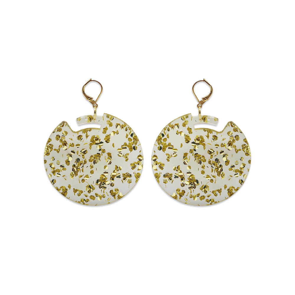 Boogie Nights Earrings - Gold Fleck