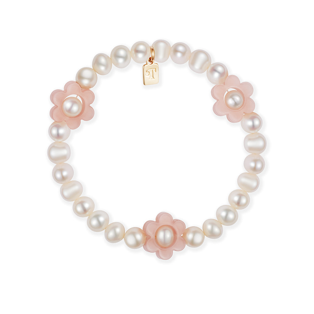 Flower Pearl Bracelet - Pink