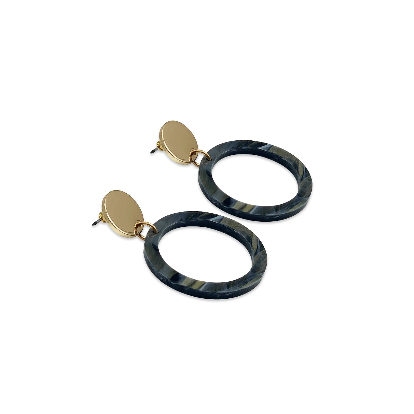 Circle Earrings - Inky Black