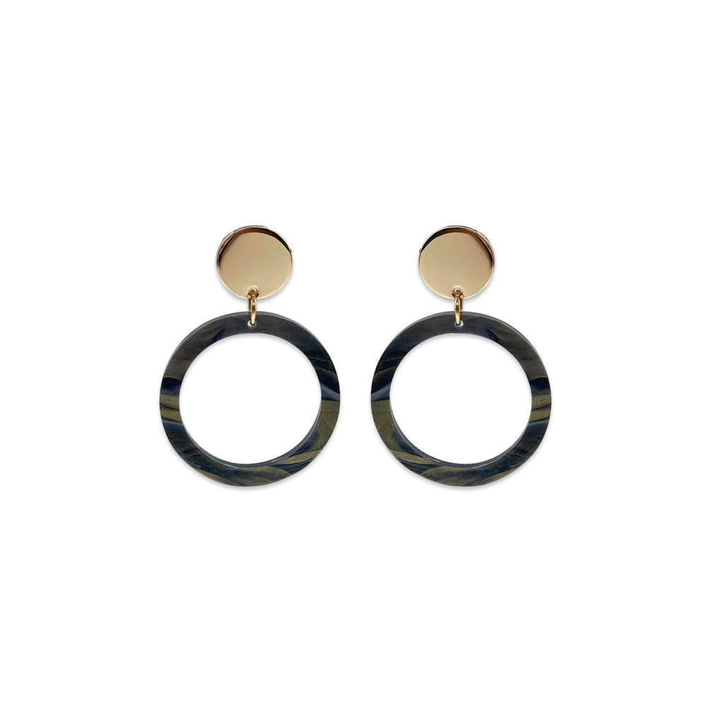 Circle Earrings - Inky Black