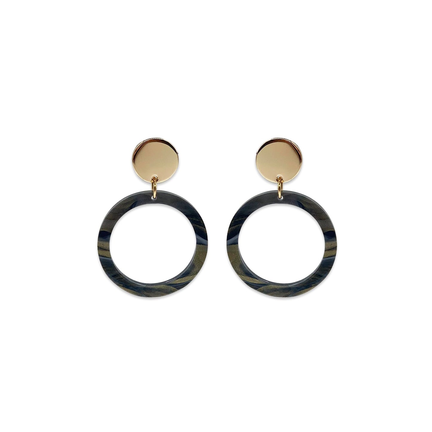 Circle Earrings - Inky Black
