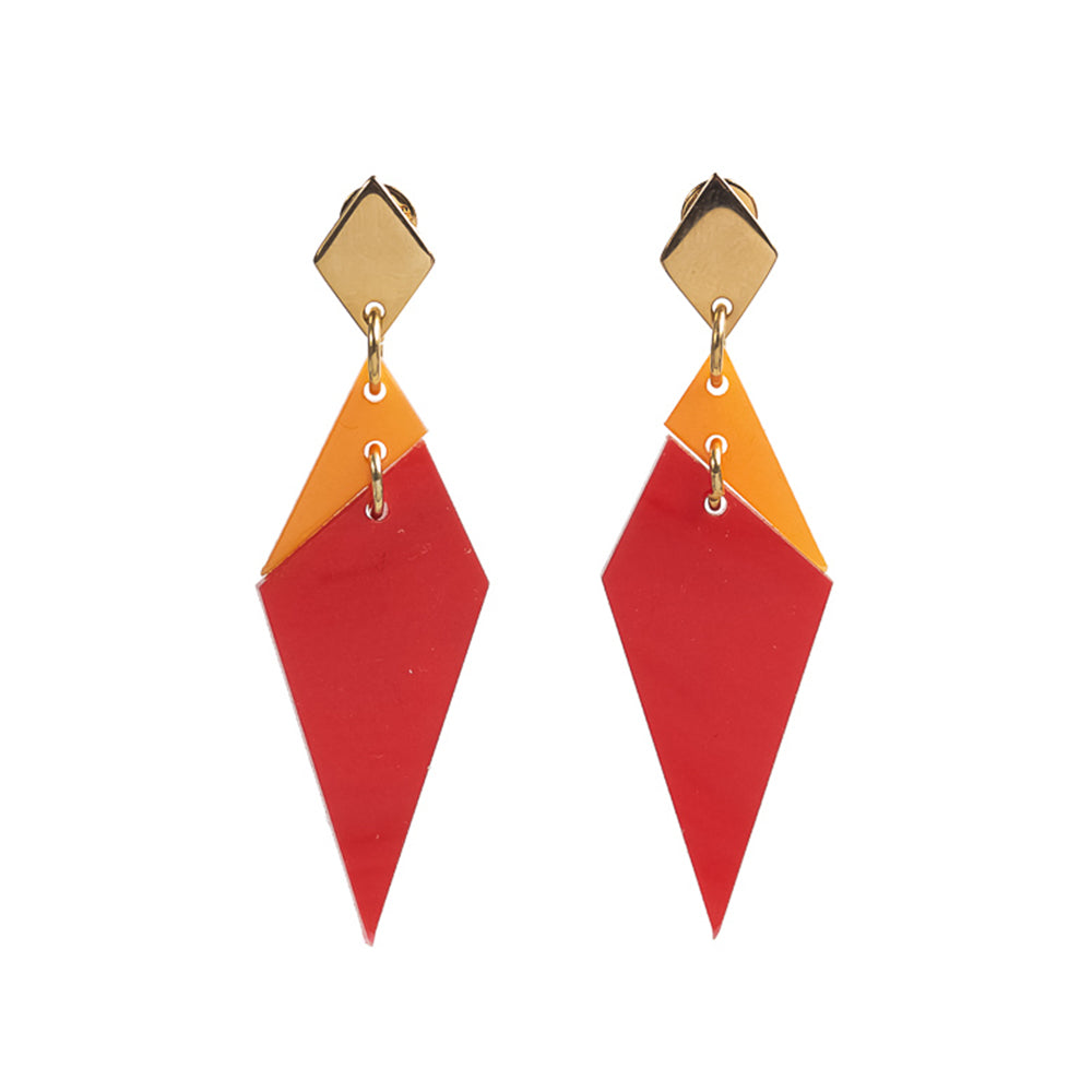 Abstract Diamonds - Red Pearl & Orange Pearl