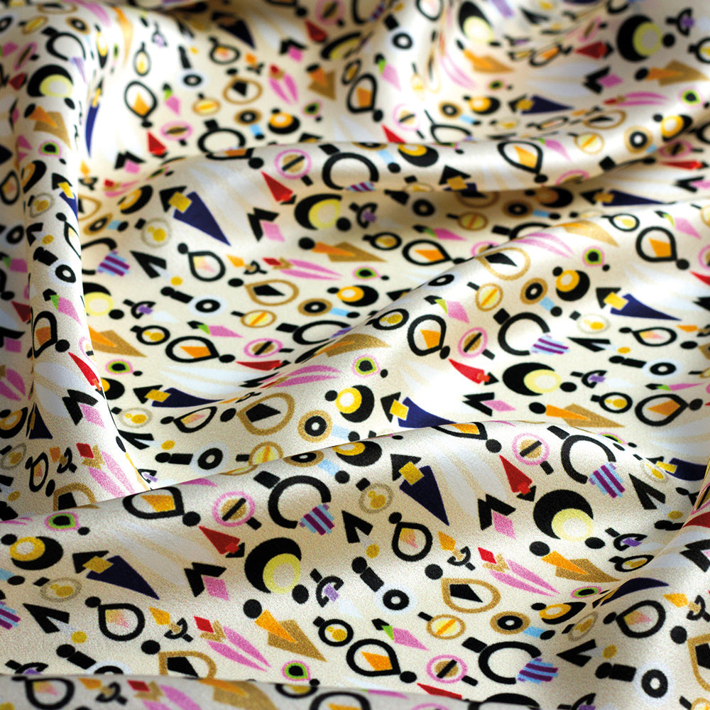 The Collection Small Square Silk Scarf- Beige