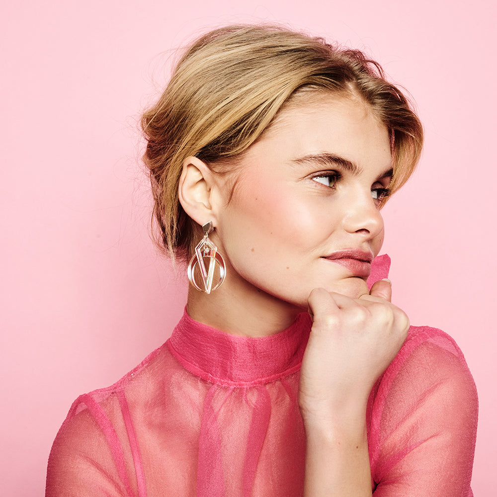 Petite Crescent Hoops - Iridescent