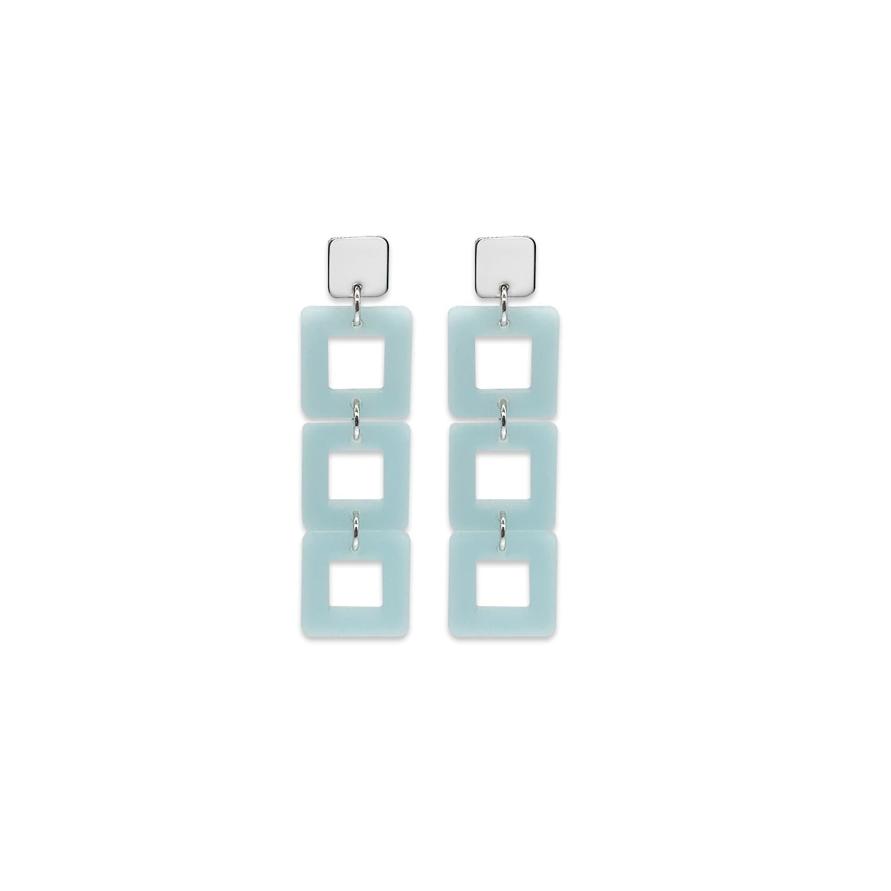 Cube Drop Earrings - Island Blue