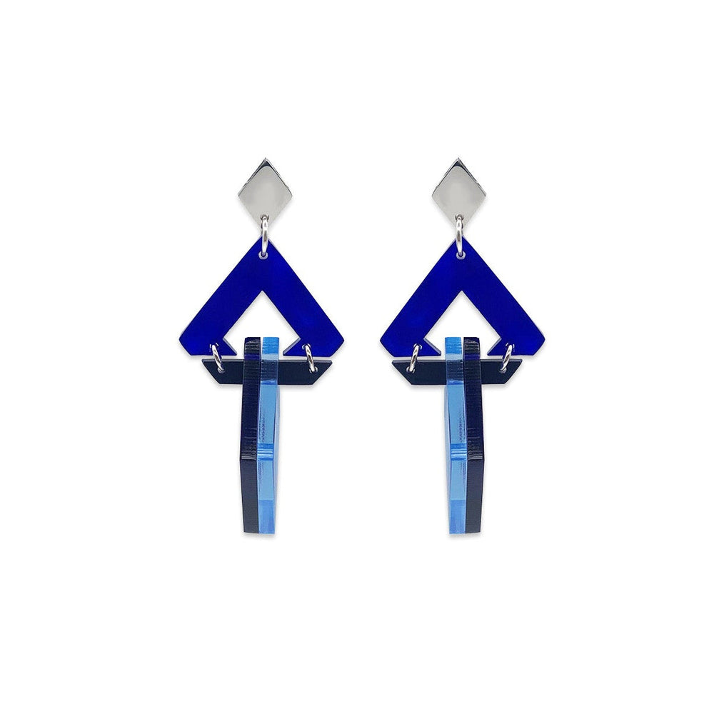 Diamond Chandelier Earrings - Royal Blue, Sapphire & Electric Blue