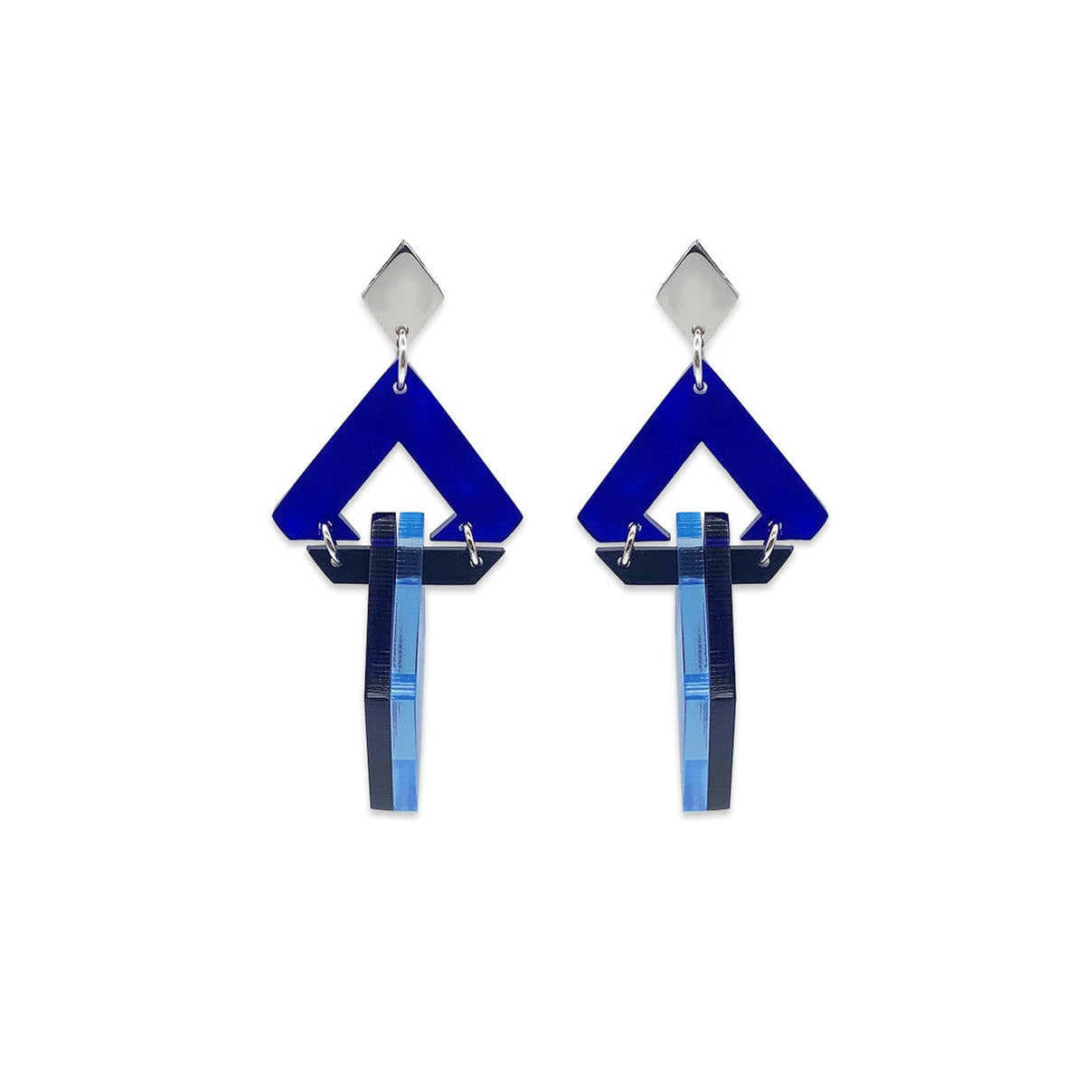 Diamond Chandelier Earrings - Royal Blue, Sapphire & Electric Blue