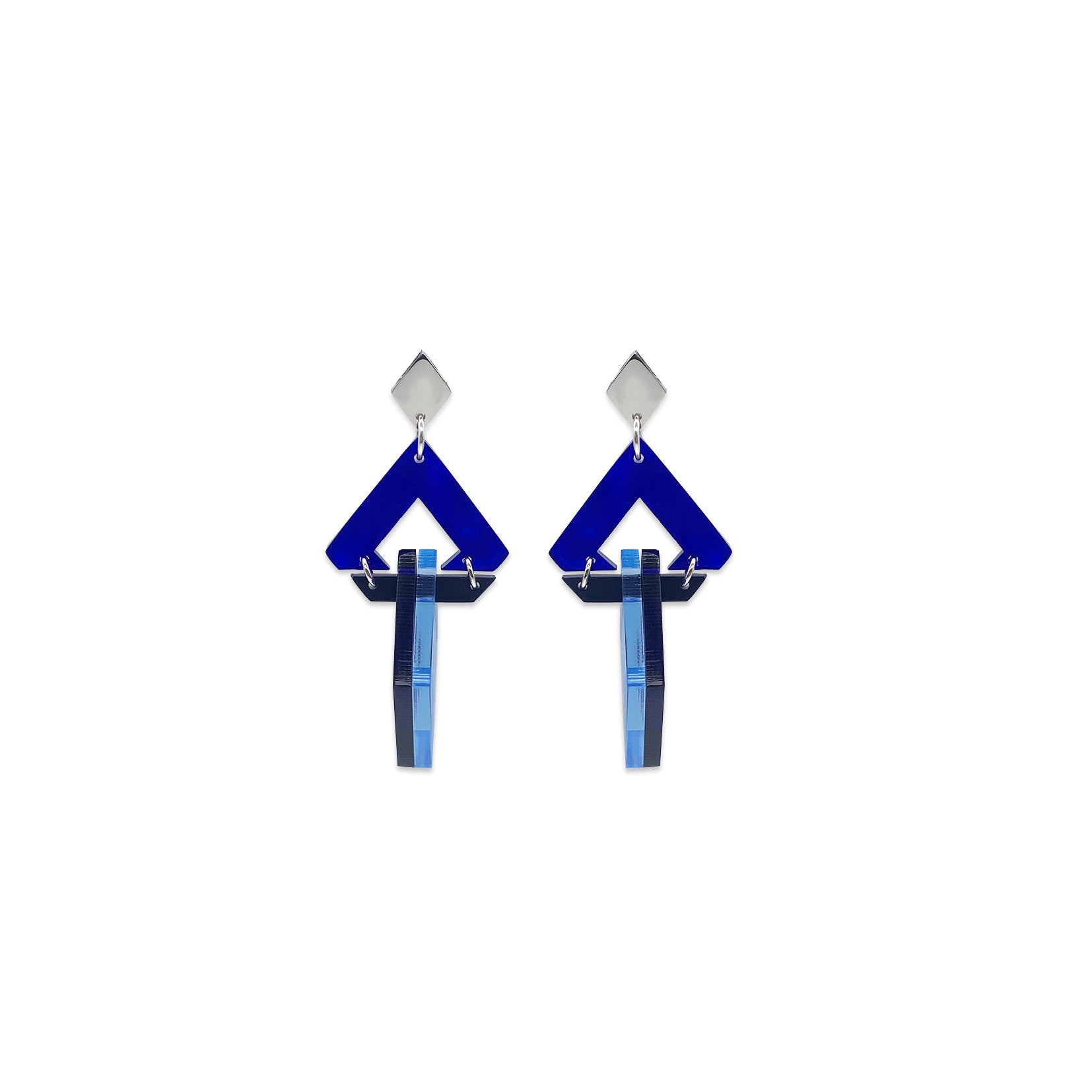 Diamond Chandelier Earrings - Royal Blue, Sapphire & Electric Blue