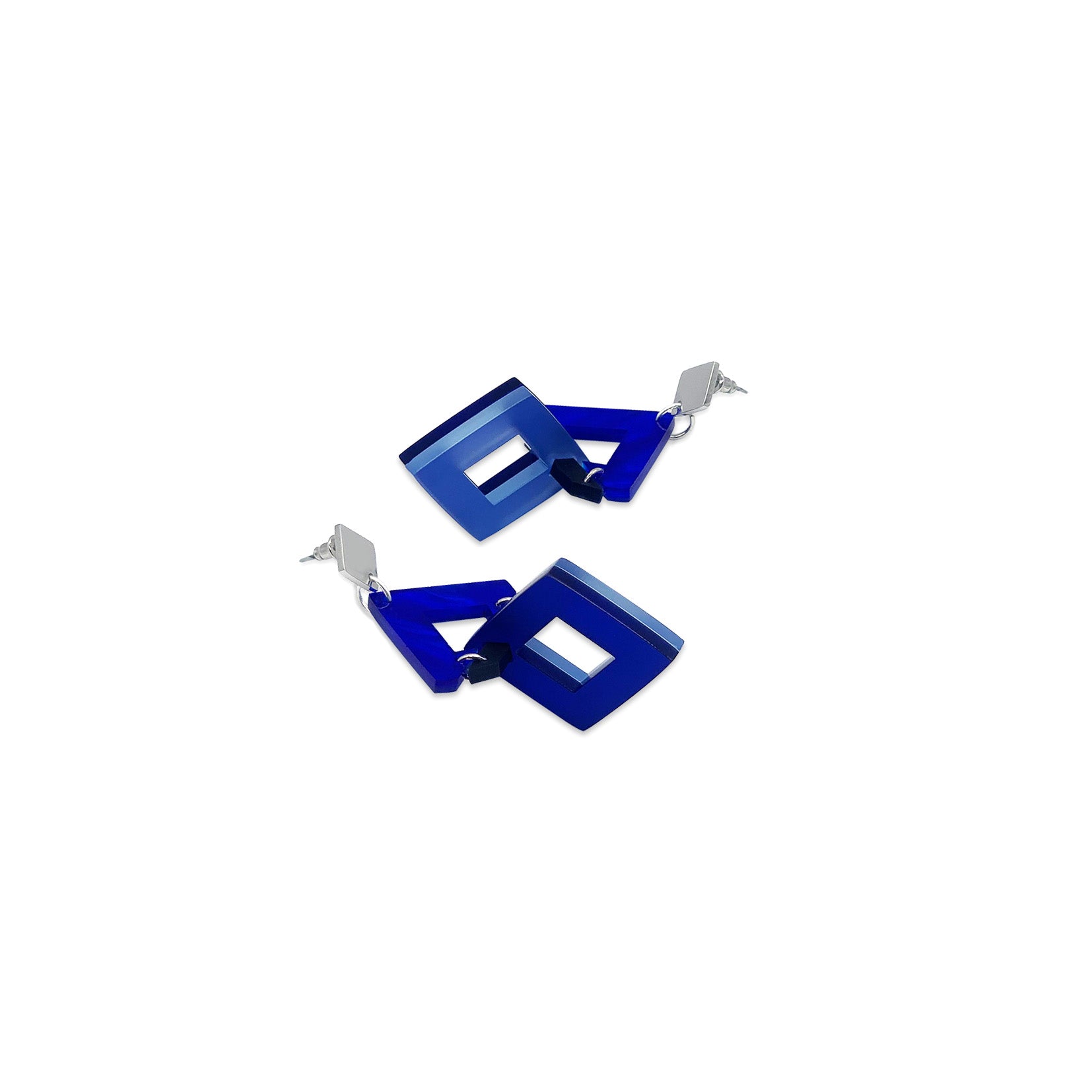 Diamond Chandelier Earrings - Royal Blue, Sapphire & Electric Blue