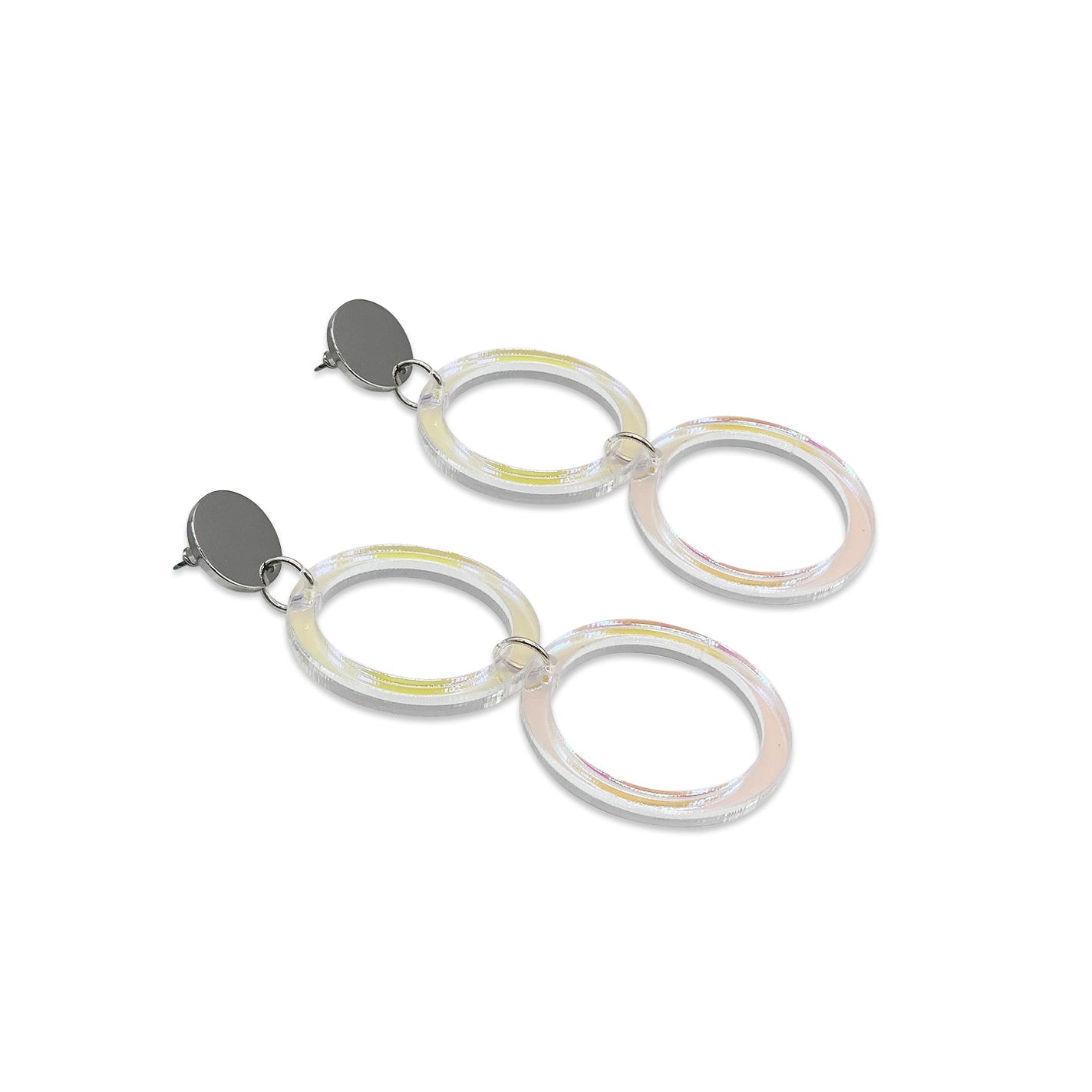 Double Circles Earrings - Iridescent