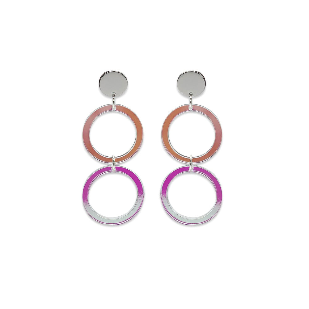 Double Circles Earrings - Iridescent