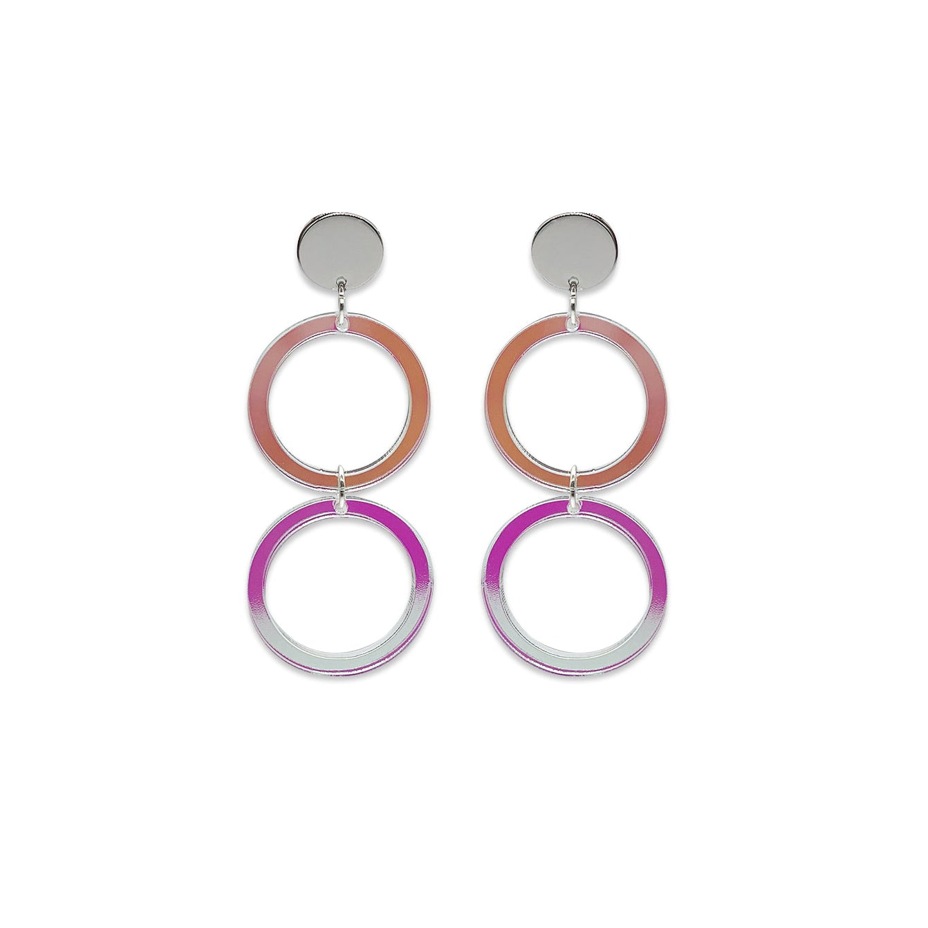 Double Circles Earrings - Iridescent