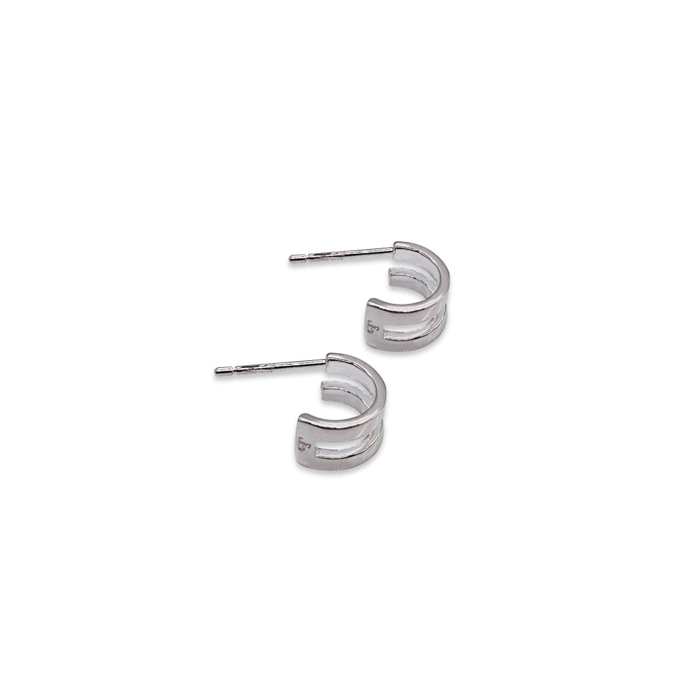 Double Hoop Ear Cuffs - 925 Sterling Silver