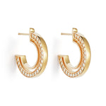 Double Hoop Earrings Small - Gold Vermeil & Cubic Zirconia