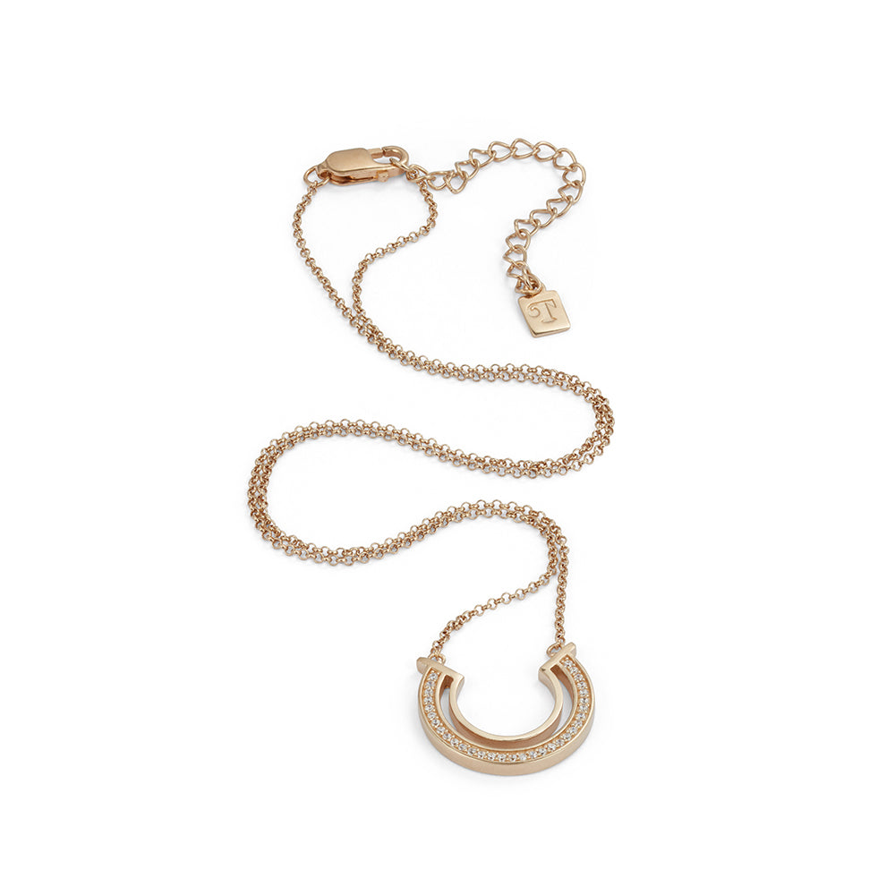 Double Hoop Necklace - Gold Vermeil & Cubic Zirconia