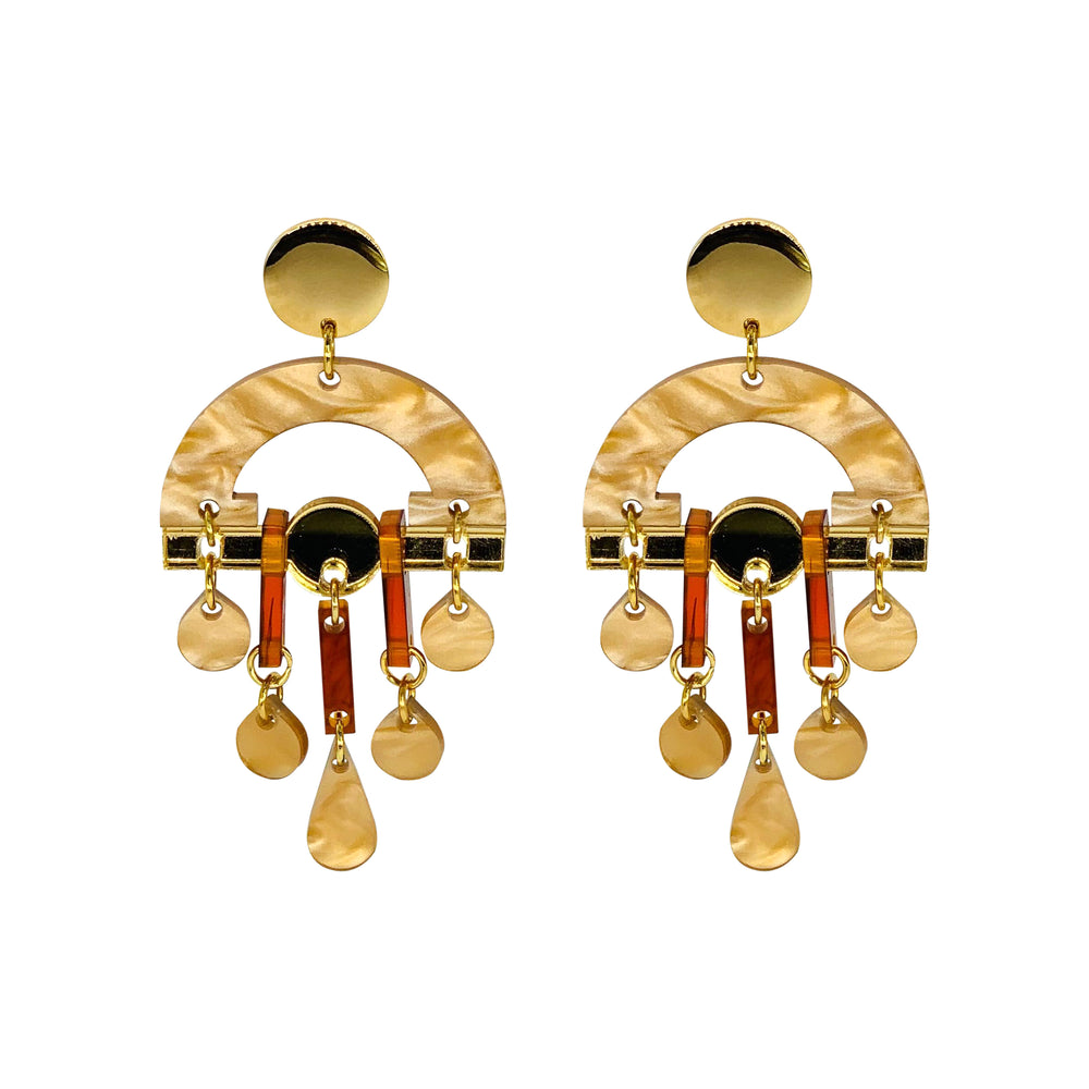 Fan Chandeliers - Caramel Swirl & Tortoiseshell Gold