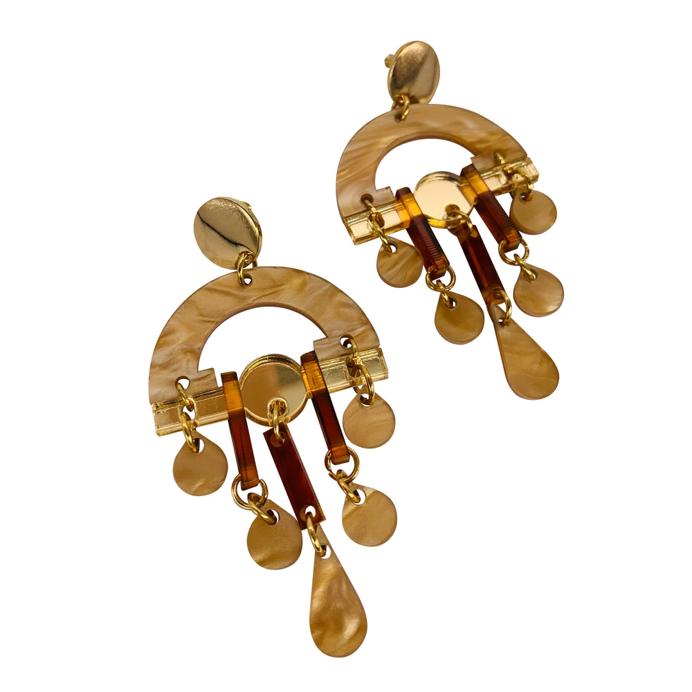 Fan Chandeliers - Caramel Swirl & Tortoiseshell Gold