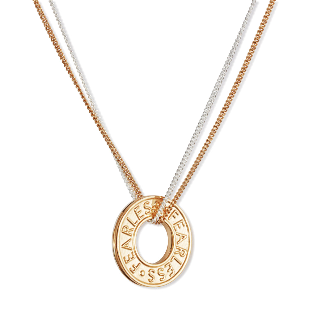 Fearless Pendant - Gold Vermeil & Sterling Silver