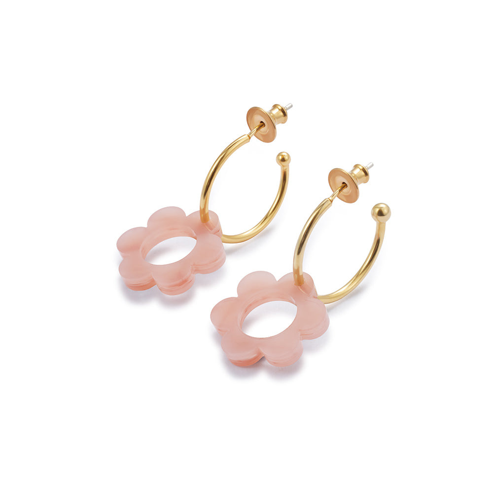 Charming Flower Hoop - Pink & Gold Vermeil