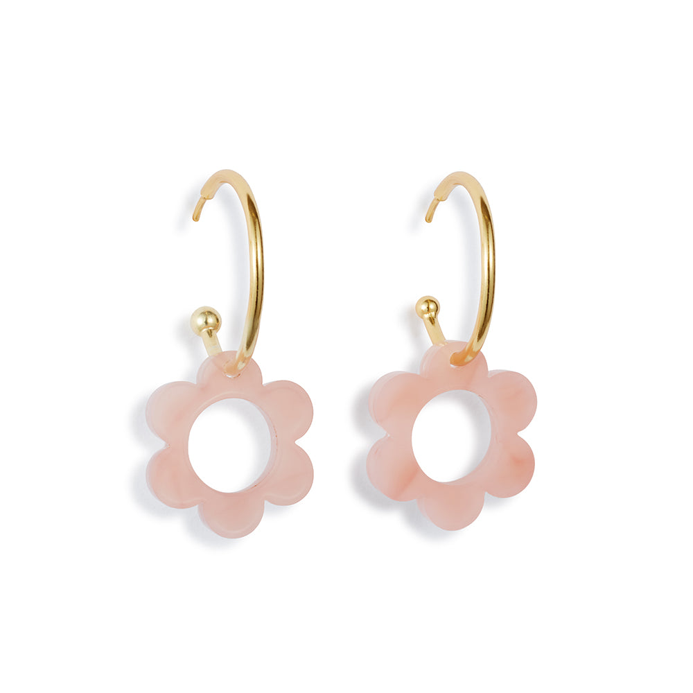 Charming Flower Hoop - Pink & Gold Vermeil