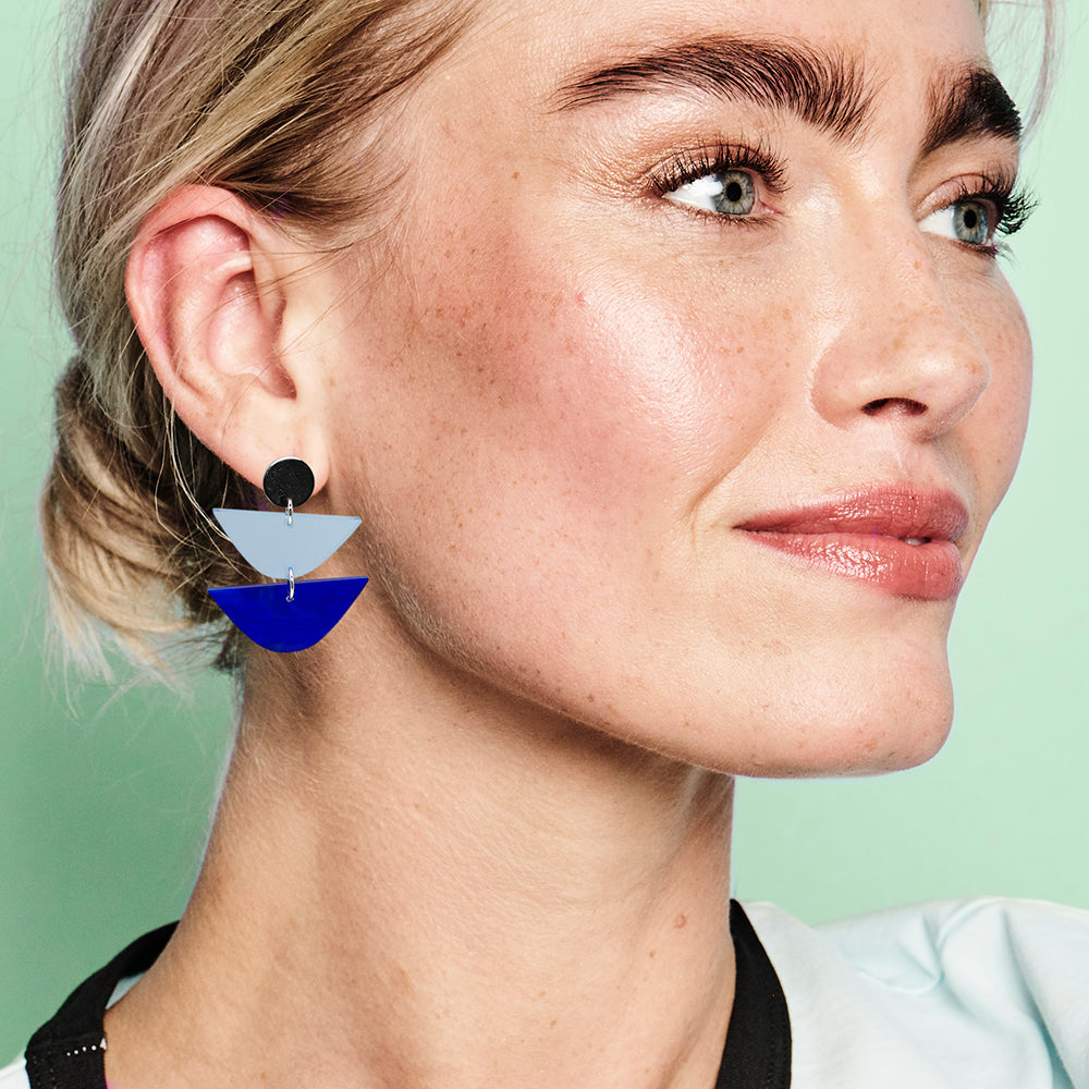 Equinox Drop Earrings - Royal Blue & Electric Blue
