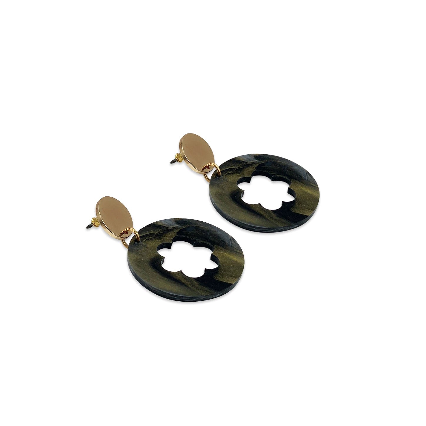 Funky Circle Earrings - Inky Black