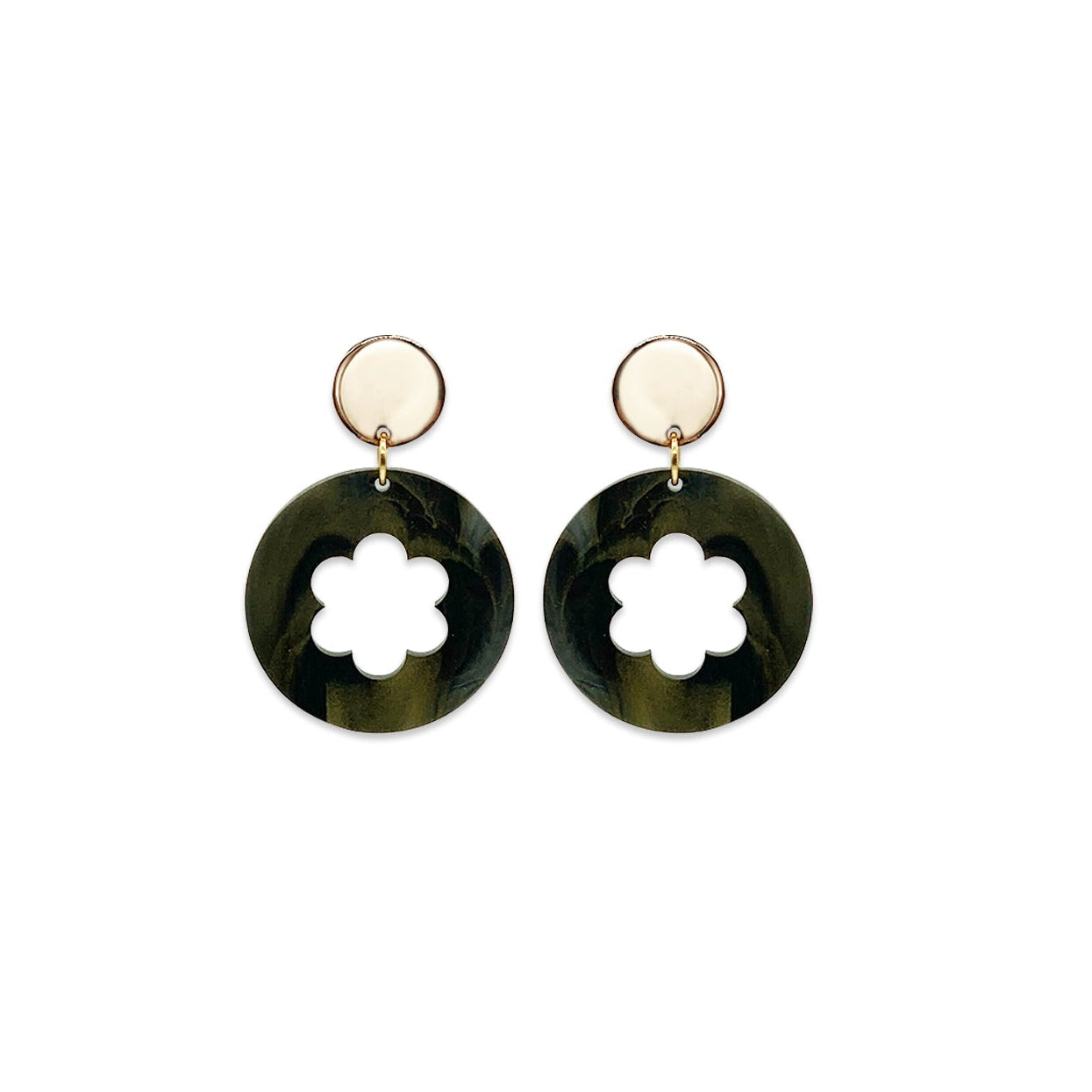 Funky Circle Earrings - Inky Black