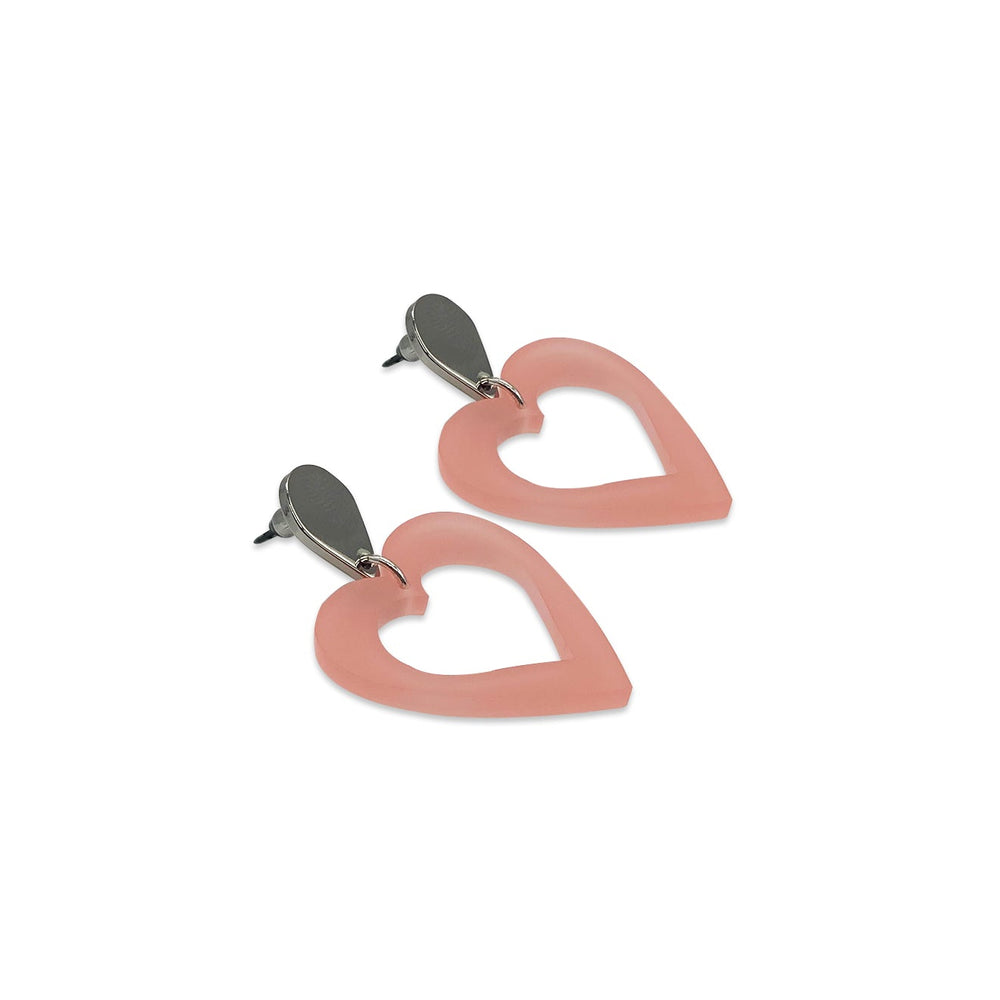 Hearts Earrings - Blush Pink