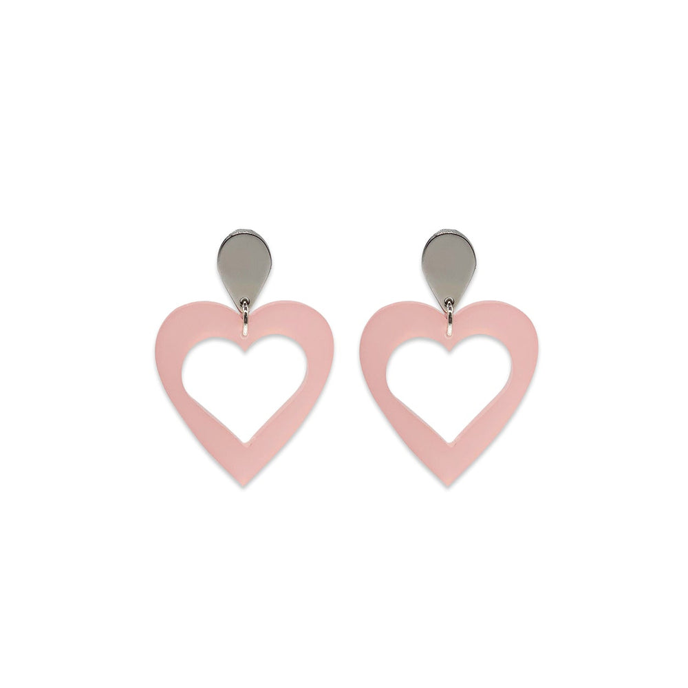 Hearts Earrings - Blush Pink