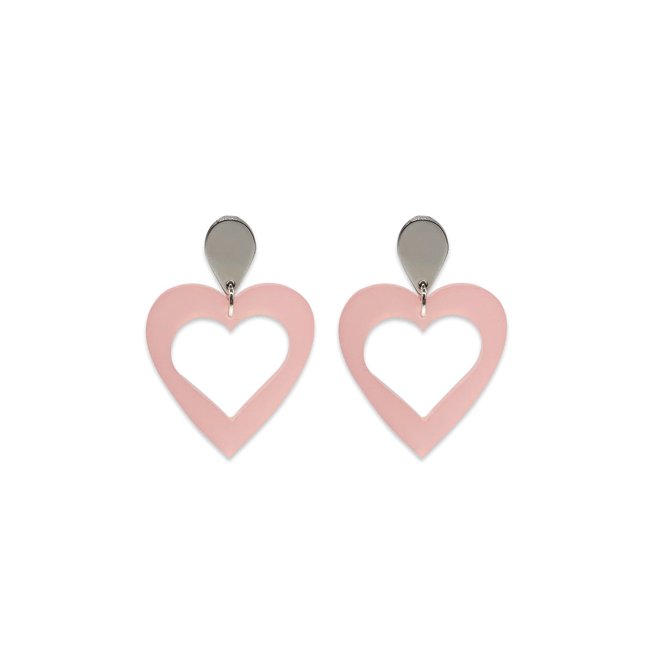 Hearts Earrings - Blush Pink