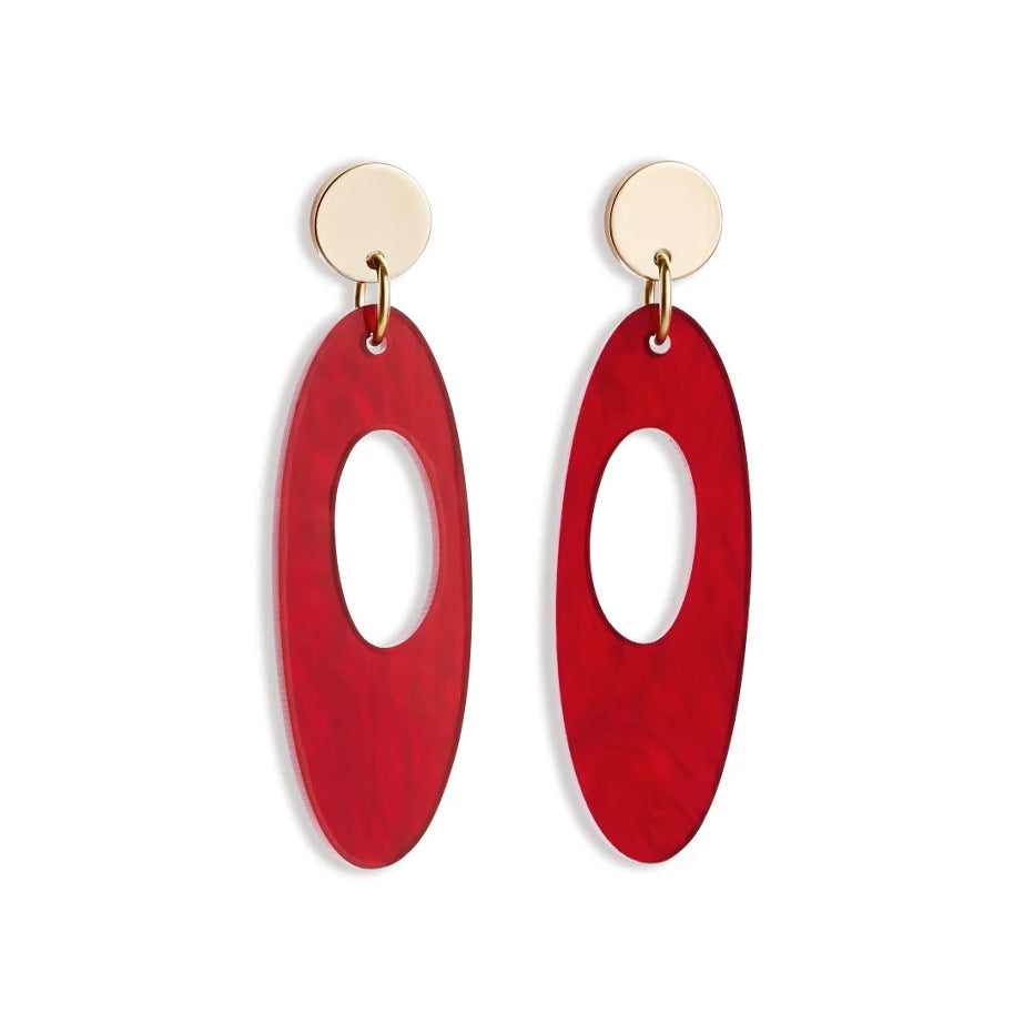 Hepworth Earrings - Berry Red Pearl