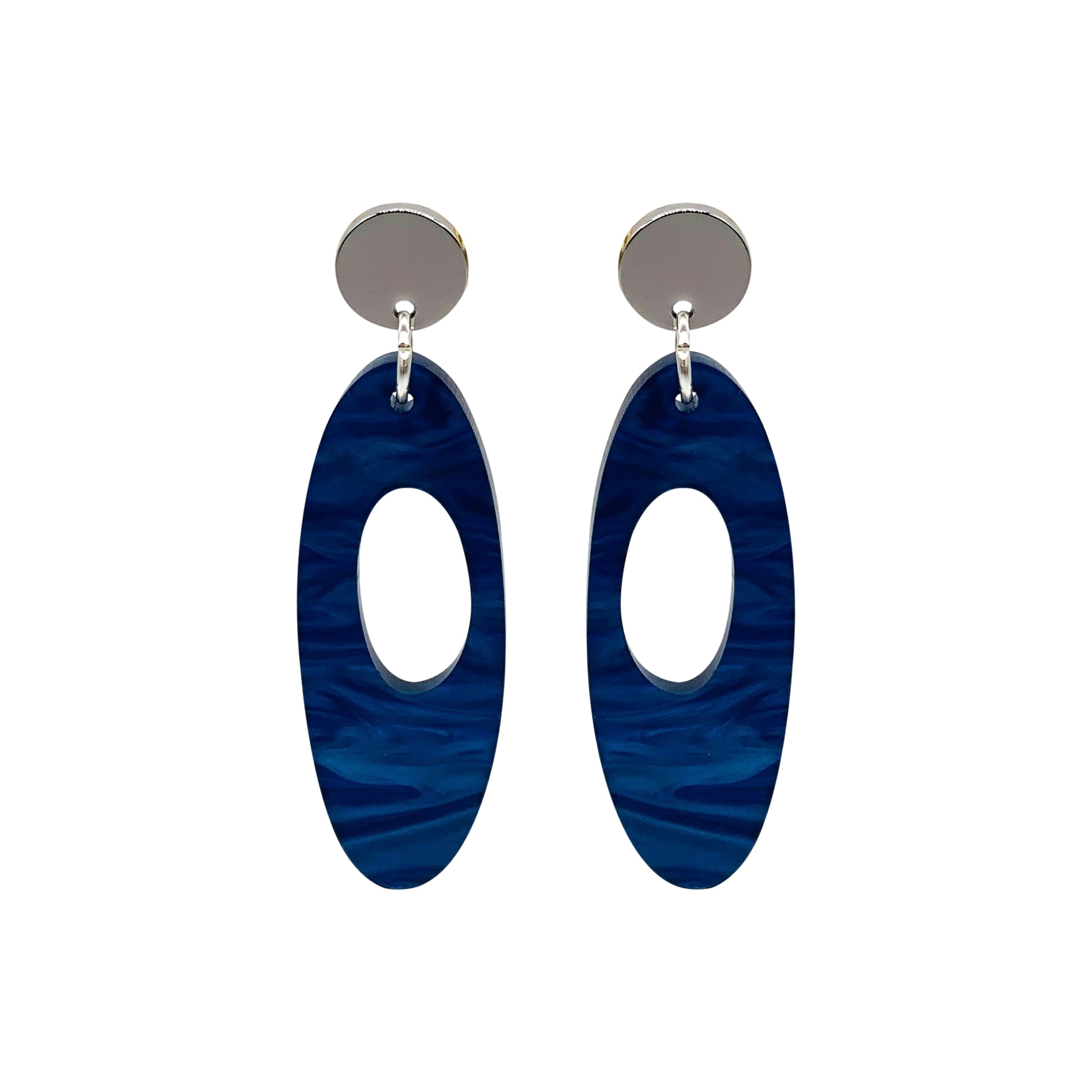 Hepworth Earrings - Midnight Blue Swirl