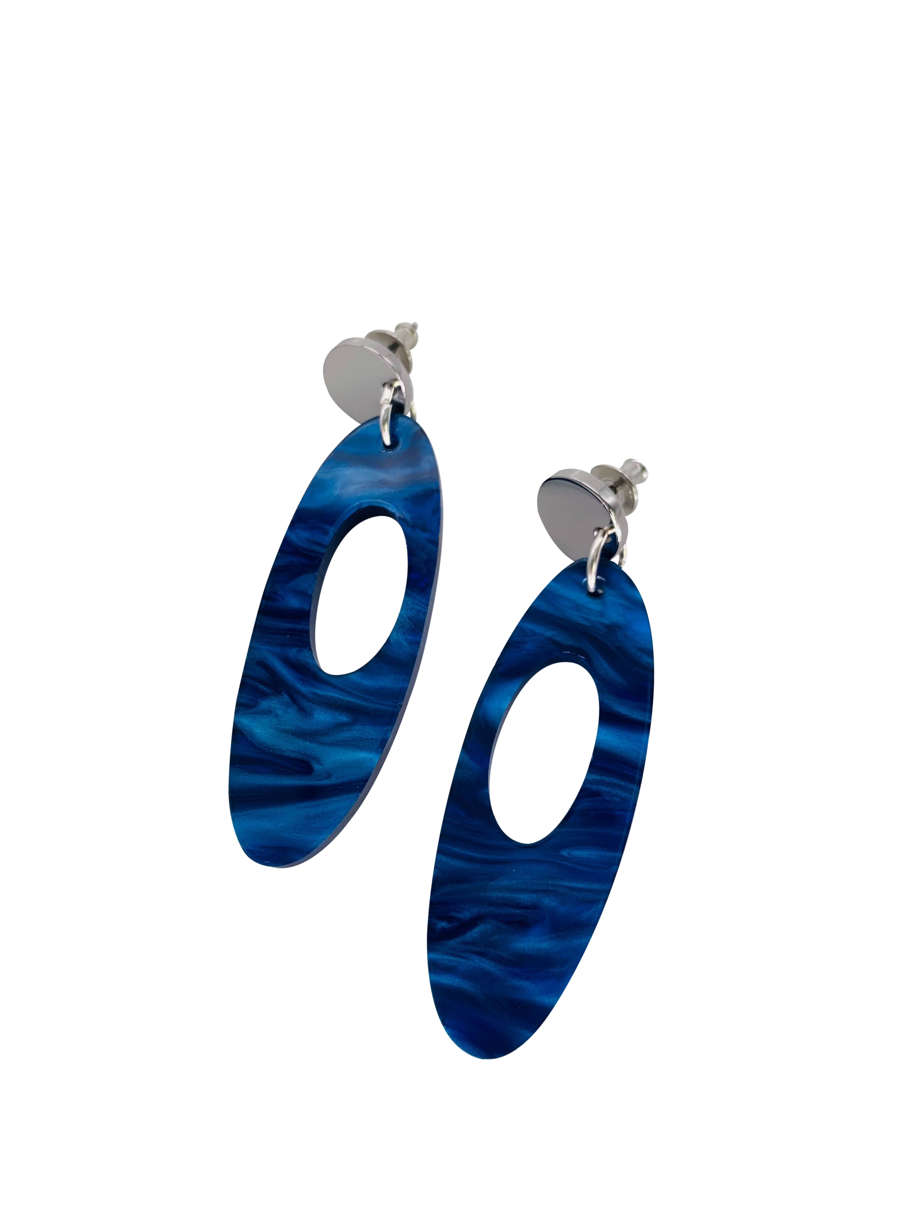 Hepworth Earrings - Midnight Blue Swirl