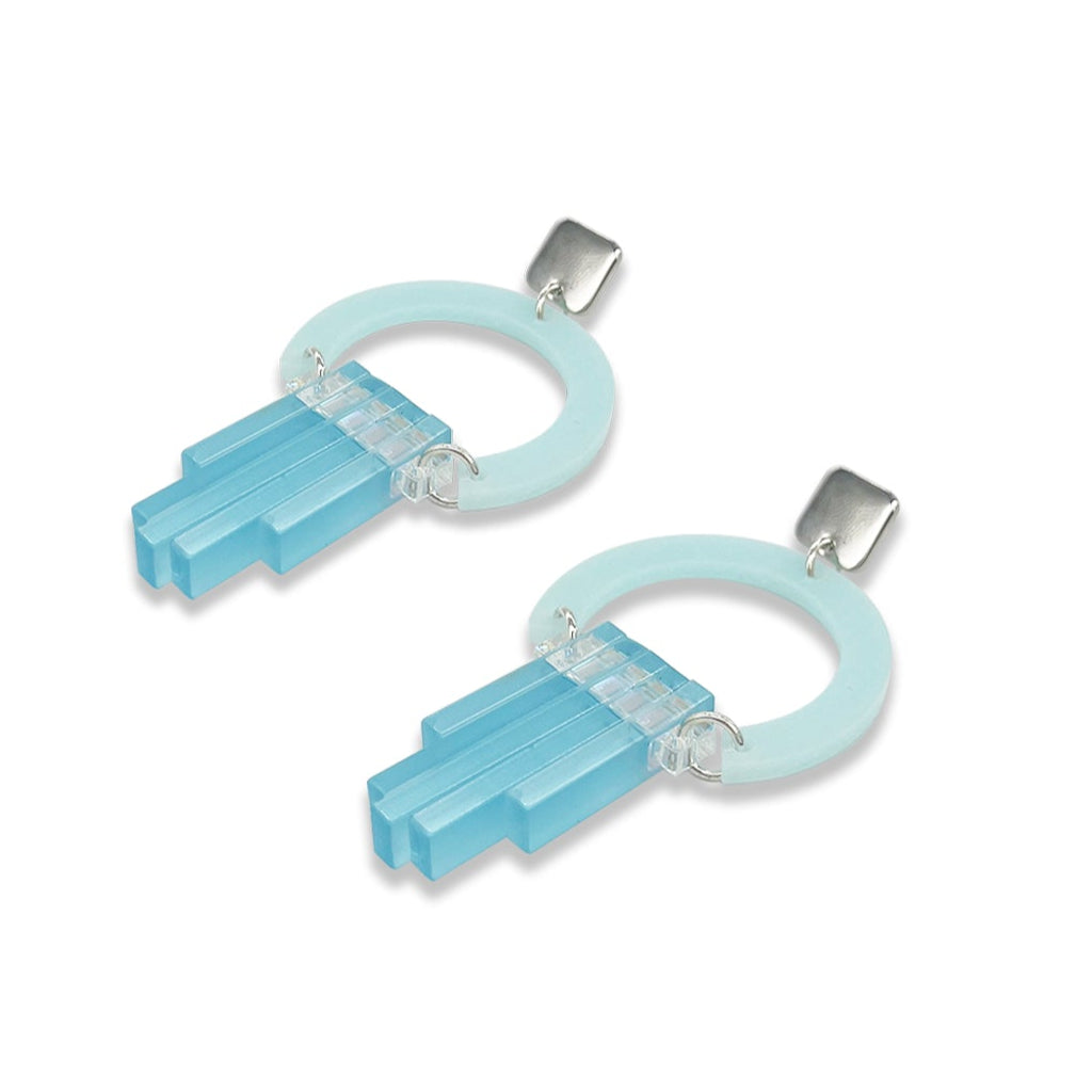 Art Deco Chandeliers - Island Blue & Arctic Blue