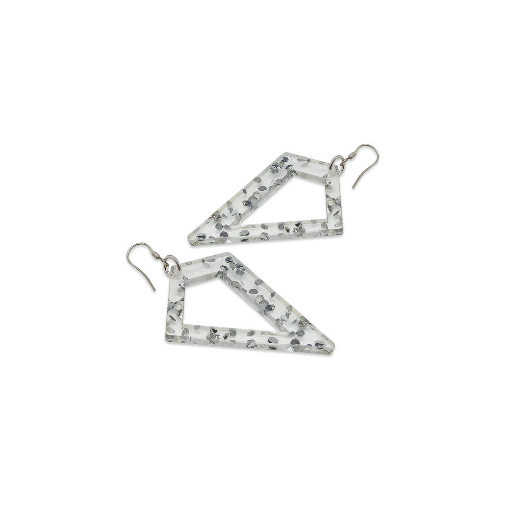 Kite Earrings - Silver Fleck